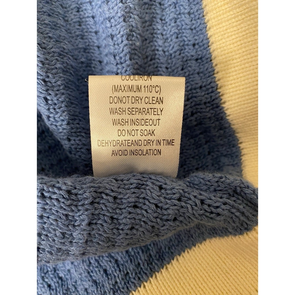 OXKNITSTORE Knit Polo Shirt Mens 4XL Blue Short Sleeve Collared V Neck Old Money - Picture 4 of 5